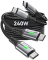 INIU 240W USB C Kabel, [2 Stück 1M] PD Schnellladekabel USB C auf USB C Kabel, Nylon Geflochten Ladekabel USBC für iPhone 17 16 15 Pro Max Samsung Galaxy S25 S24 Ultra Pixel 9 iPad Pro MacBook Air