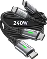 INIU 240W USB C Kabel, [2-Pack 1m] PD Schnellladekabel USB C auf USB C, Nylon