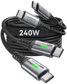 INIU 240W USB C Kabel, [2-Pack 1m] PD Schnellladekabel USB C auf USB C, Nylon
