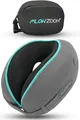 FLOWZOOM Dream Pro - Nackenkissen mit extra seitlicher Stütze und flexibel einstellbarem Klettverschluss - Reisekissen Flugzeug aus Memoryschaum - inkl. Reisebeutel & Geschenkverpackung - Grau