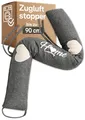 Praknu Zugluftstopper für Türen 90cm - Waschbarer Stoff - Energiesparend - Extra Schwer - Luftzugstopper für Türen und Fenster - Grau - Türdichtung unten gegen Zugluft - Windstopper für Haustür