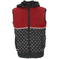 Guru-Shop Strickjacke Gestrickte Weste, Unisex Weste aus Schurwolle,.. grau|rot M