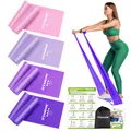 Fitnessbänder Set 4er, 1.8M/2M Fitnessband, 4 Widerstandsstufen mit Übungspos...