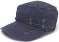 styleBREAKER Unisex Military Cap im Destroyed Vintage Look | verstellbares Army Cap aus Baumwolle | Used Look Schirmmütze für Herren und Damen, Farbe:Dunkelblau