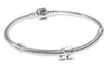 PANDORA Damenarmband Silber Starter-Set mit Mini Musiknote Schmuck Bundle Armband mit Charm für Frauen 925 Sterlingsilber modisch & modern 21496-18 18 cm