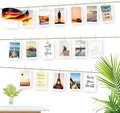 Fotoseil Set für Dekorationen Wandbilder DIY mit 3m Juteseil, Clips und Nägeln