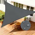 LOVE STORY Sonnensegel Dreieckig 3.6x3.6x3.6m Wasserdicht Segeltuch Sonnenschutz Windschutz PES mit 95% UV-Schutz für Balkon, Garten, Terrasse (Anthrazit)