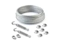 DQ-PP Drahtseil DQ-PP Stahlseil SET 10m, 10mm, 6x37, Klemmen, Kauschen, Schrauben