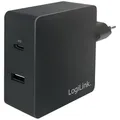 LogiLink Caricatore da Muro USB-C e USB tipo A 65W Nero USB Ladegerät 65 W 1x USB-A, 1x USB-C USB PD Schwarz Innenbereich