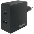 LogiLink USB Ladegerät 65W 1x USB-A, 1x USB-C® USB PD Schwarz Innenbereich