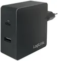 LogiLink USB Ladegerät 65W 1x USB-A, 1x USB-C USB PD Schwarz Innenbereich