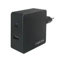 LogiLink USB Steckdosenadapter 1x USB-C Port & 1x USB-A Port 65W schwarz