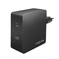 LogiLink USB Steckdosenadapter (1X USB-A, 1X USB-C) PD 65W (Powerdelivery) für S