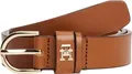 Tommy Hilfiger Damen Gürtel Essential Effortless 2,5 cm Ledergürtel, Braun (Cognac), 85 cm
