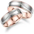 MARRYA Verlobungsring Edelstahl Ringe Trauringe Eheringe Partnerringe rosa|silberfarben 66