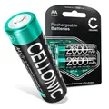 CELLONIC 2X Wiederaufladbare AA Batterien 2600mAh für Fernbedienung Taschenlampe – Lange Laufzeit, viele Ladezyklen – Mignon HR6 AA Akkus
