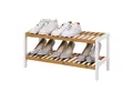 SONGMICS Schuhregal Schuh-Organizer, Schuhregal Bambus Schuhablage mit 2 Ebenen
