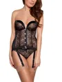 Gossard Damen Korsage Retrolution Basque, Korsage, Schwarz, Gr. 75D (Herstellergröße: 34D)