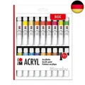 Marabu 1210000000202 - Acrylfarbenset mit 18 Farben á 12 ml, deckende, matt
