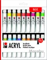 Marabu Acrylfarben Set 18 x 12 ml farbig sortiert Malfarben deckend