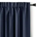 RESTILO Blackout Vorhang 140x245 cm Indigo 1 St. Kräuselband Verdunkelungsvorhang Blickdicht Fensterdekoration Dekoschal Dekorvorhang Blackout