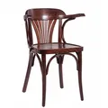 pemora Holzstuhl Bugholzstuhl Bistrostuhl mit Armlehnen Classico S44 nussbaum dunkel