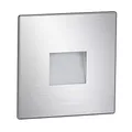 ledscom.de LED Treppenlicht/Wandeinbauleuchte FOW für innen und außen, Downlight, eckig, edelstahl, 85 x 85mm, warmweiß