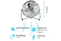 Grafner Bodenventilator Ventilator Bodenventilator Tischventilator 31cm Retro, Chrom-Optik