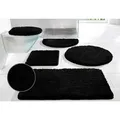 OTTO home Badematte Sanremo, Badvorleger, Badezimmer Teppich, sehr weich, Höhe 30 mm, rutschhemmend beschichtet, fußbodenheizungsgeeignet, schnell trocknend, Polyester, rechteckig, Badteppich, unifarben, rechteckig, rund & als 3-tlg. Set erhältlich schwarz rechteckig | 60 cm x 100 cm x 30 mm