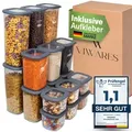 Viwares Vorratsdosen mit Deckel Luftdicht, 18er Vorratsbehälter Set BPA-Frei, Vorratsdose zur Müsli Mehl Aufbewahrung Küche, Praktische Organize... - Grau