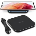 QI Ladegerät für Samsung Galaxy S25 S24 S23 S22 Plus Ultra kabellos Ladestation - Schwarz