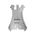 Stubai 278601 Anreißschablone 140x100 mm, 1,3 mm gehärtet, Edelstahl rostfrei – Präzisions Anreißer 5–100 mm Skala für Dachdecker, Spengler & Klempner Profi Werkzeug
