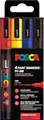 POSCA 186545 - POSCA Marker Set, 4 Acrylstifte PC-3M, Permanent Marker 0,9 - 1,3 mm Rundspitze