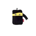 Hugo Frosch Mini-Wärmflasche 0,2l – Made in Germany – mit kuscheligem Velourbezug Schwarz-Gelb im Ninja-Design – kleine, auslaufsichere Bettflasche für unterwegs