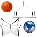 GIAK Ball Ständer Ball Halterung Display Halter für Fußball Fußball Basketball Volleyball Rugby Ball, Transparent Acryl(2 PCS)