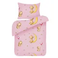Bestlivings Kinder Bettwäsche 2-TLG (100x135cm / 40x60cm) Bettdecken Set, 100% Baumwolle - Babybettwäsche mit Motiv - Bärchen Rosa