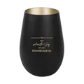 Der-Porzellan-Laden Windlicht mit Gravur Der schönste Weg ist der Gemeinsame, Schwarz Gold, Teelichthalter aus Glas mit Spruch, Tischdeko modern