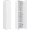 Home Collective Bücherregal Kleiderschrank Regal Schrank Mehrzweckschrank mit 4 Einlegeböden Aktenschrank Garderobenschrank | 40x35x180 cm (BxTxH... - Weiß