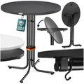 Casaria Stehtisch, Ø80x110 cm klappbar rund Garten Holz Metall Hochtisch Partytisch grau grau 80 cm x 110 cm x 80 cm