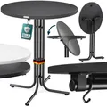 Casaria® Stehtisch Klappbar Outdoor Gastro Bistrotisch 2X Haken Ø 80 cm Rund Witterungsbeständig Grau Anthrazit Bartisch pulverbeschichtet Metall