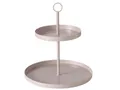 BOLTZE Etagere Samina (Farbe Beige, aus Metall lackiert, 2-Stöckig, Höhe 33 cm, Ø 30 cm, Deko, Minimalistisches Design, Etagenständer für Obst, Desserts und Snacks, Servierplatte) 2050228