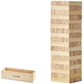VEVOR Wackelturm mit 54 Blöcken, Tumbling Tower aus Kiefernholz, Holzturm Höhe bis 27 cm, Holzstapelspiel für 1 oder mehr Spieler, Tumbling Tower-Familienspiele für drinnen/draußen Party