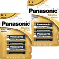 Panasonic Alkaline Power Batterien C LR14 4 Stück langlebig leistungsstark