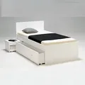 Bett Zenia 90x190 + 1 Nachttisch + 1 Schublade / Weiß/ 194,5x96x80