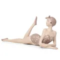Badenixe mit Schwimmhaube Kantenhockernfigur Art Deco Frau Skulptur Bikini Retro