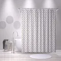M&W DAS DESIGN Duschvorhang 180x200 Duschvorhang Shower Curtains Shower Curtain Anti schimmel Waschbar Bad Vorhang Faltbar 12C-Ringe Gewicht unten Geometrisch