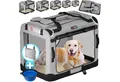 Cadoca Tiertransportbox, faltbar S 50x34x36cm Hundebox Hundetransportbox Grau