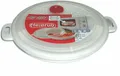 HEIDRUN MICROKASSEROLLE mit Deckel+Ventil- 1,0 Ltr, Ø 23cm, Höhe 3,5 cm- weiß
