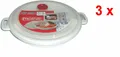 3x HEIDRUN MICROKASSEROLLE mit Deckel+Ventil- 1,0 Ltr, Ø 23cm, Höhe 3,5 cm- weiß