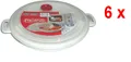 6x HEIDRUN MICROKASSEROLLE mit Deckel+Ventil- 1,0 Ltr, Ø 23 cm, Höhe 3,5 cm-weiß